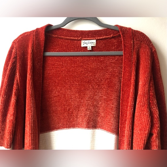 Francesca’s Rosette Color-Block Open Cardigan - Picture 6 of 8